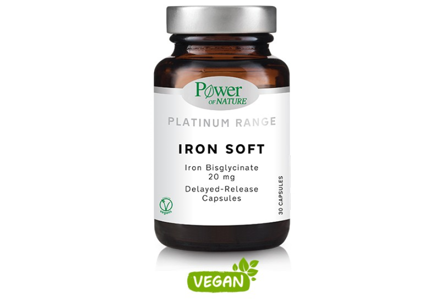 Power Health Platinum Range IRON SOFT, 30caps Συμπλήρωμα διατροφής με Σίδηρο, 30Κάψουλες